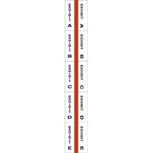 Alpha Exhibit Index Tabs